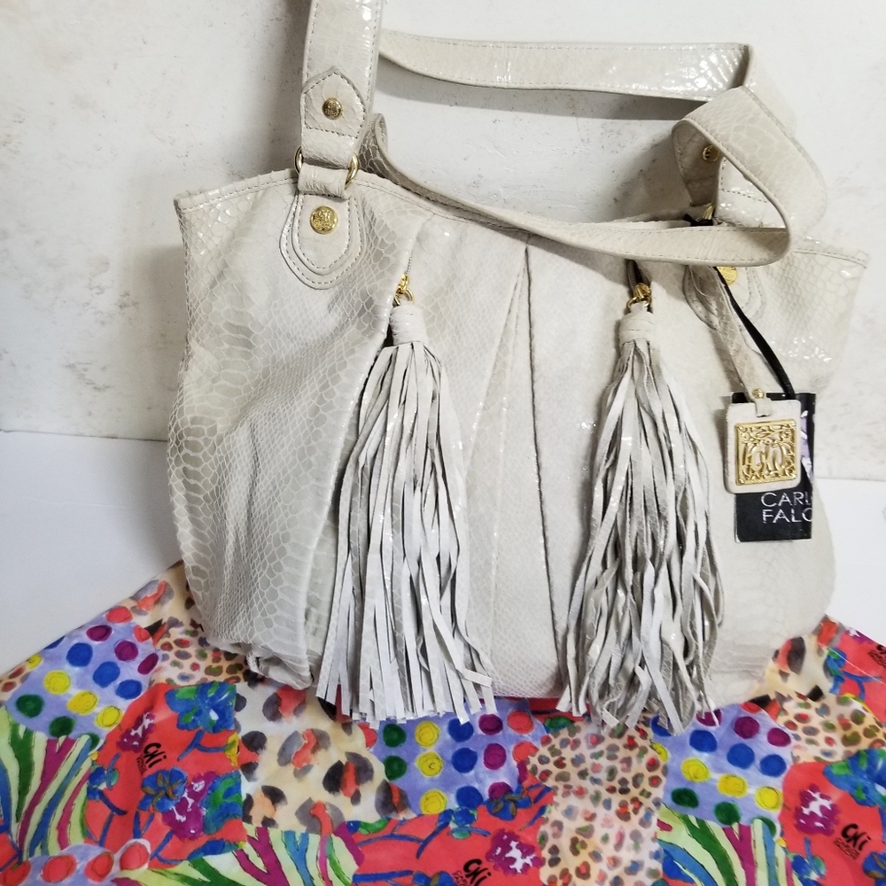 Carlos Falchi snakeprint Leather Bag
